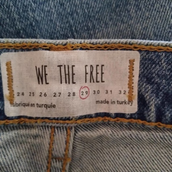We The Free Denim Jeans Raw Frayed Hem Distressed Size 29 - Picture 10 of 12